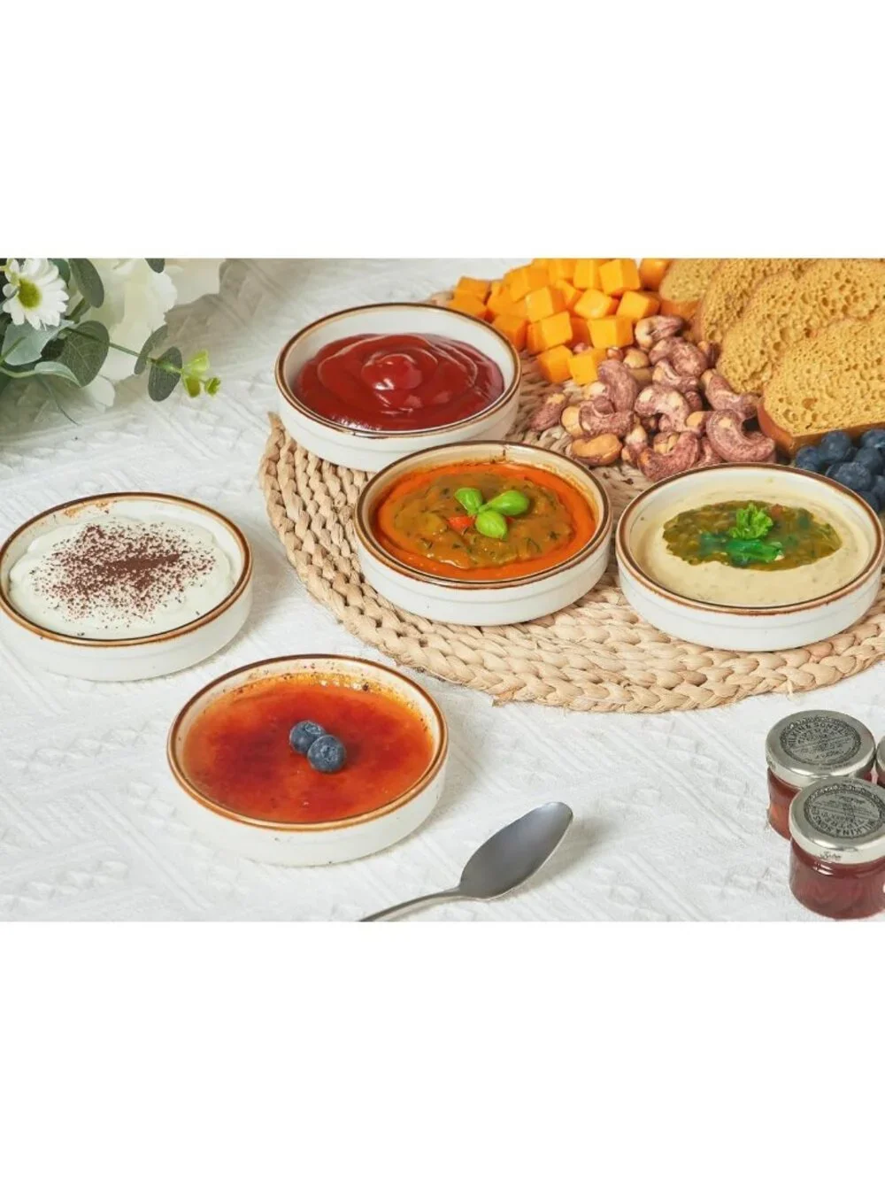 Set of 14 Oven-Safe Ramekins - 4 oz Ceramic Dishes for Baking & Dipping Sauces